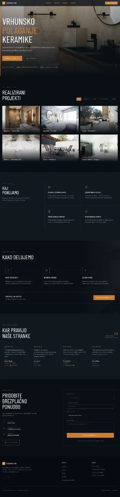 Keramika Pro website built by Giga Finance Studio